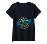 Womens Christian Gym for Faith Weights and Protein Shakes V-Neck T-Shirt