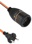 Electraline 01368 Rallonge Prolongateur Jardín 40M 2x1.5mm européenne Electralock équipée d'un système de Verrouillage Qui empêche la déconnexione fiche-Prise, Noir/Orange