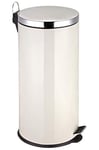 Premier Housewares 506428 30 L Pedal Bin Slim Cream Kitchen Bin Recycle Bins for Kitchen Stainless Steel Recycling Bins Kitchen Bins 65 x 30 x 36 cm