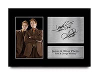 HWC Trading A4 James & Oliver Phelps Harry Potter Fred & George Weasley Gifts Printed Signed Autograph Picture for Movie Memorabilia Fans