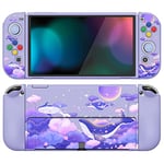 PlayVital ZealProtect Soft Protective Case for Nintendo Switch OLED, Flexible Protector Joycon Grip Cover for Nintendo Switch OLED with Thumb Grip Caps & ABXY Direction Button Caps - Whale in Dream