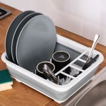 Large Collapsible Dish Drainer Folding Dish Draining Board Plates Cutlery Rack