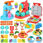 VBACALA Accessoires en pâte à Modeler Kitchen Creations,Machine à Glace+Machine à pâtes+Machine à Burger,Set d'outils en pâte à Modeler pour Enfants, pâte à Modeler dès 3 Ans