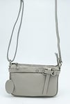 Puccio Pucci Women's TRLBC100184 Leather Bag, Light Gray, 21x14x4