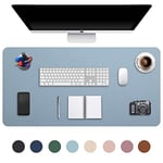 DOBAOJIA Tapis de Souris Grand Prolongé Mouse Pad Mat XXL sous Main Bureau en Cuir Tapis de Portable Pad Écriture pour Bureau/Domicile/Gaming, PU Étanche + Suède Antidérapant 90x43 cm (Bleu Grisâtre)