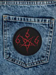666 Pentagram Patch Svart/Röd