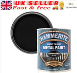 Hammerite - Hammered Direct To Rust Metal Paint Black 750ml