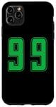 Coque pour iPhone 11 Pro Max Vert Numéro 99 Équipe Junior Sports Uniforme Numéroté