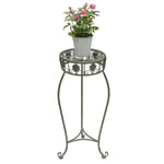 Tabouret de fleur Métal Vert Rond 75 cm Support de fleur 96008 l Colonne de fleur Antique Support de plante Tabouret de plante Vintage