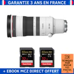 Canon RF 100-300mm f/2.8 L IS USM + 2 SanDisk 32GB Extreme PRO UHS-II SDXC 300 MB/s + Ebook '20 Techniques pour Réussir vos Photos' - Objectif Canon RF