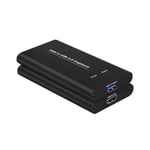 Boîtier d'enregistrement et diffusion en direct,carte d'acquisition vidéo,USB 3.0,HDMI,4K,60Hz,Dongle,entrée micro - Type 2 ports