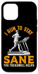 Coque pour iPhone 12/12 Pro Le tapis roulant I Run To Stay Sane aide à l'entraînement amusant de course à pied