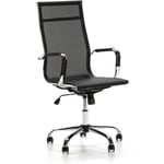 Vs Venta-stock - Fauteuil de Bureau inclinable Slim, Hauteur réglable, Design Ergonomique - noir