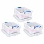 Really Useful Box 18 Litre Clear Pack of 3