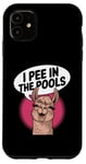 iPhone 11 Funny Llama Confession "I Pee In The Pools" Sarcastic Humor Case