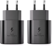 Chargeur Pour Samsung Charge Rapide, 2-Pack 25w Bloc Chargeur Prise Usb C Pour Samsung Galaxy S24 S23 S22 S21 S20 Fe/Ultra, Note 20, A71 A55 A54 A53 A34 A15 A14 M34 M53, Note10, Chargeur Telephone