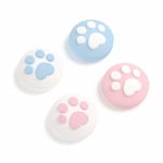 4ST Silikon Cat Paw JoyCon tumgrepp Set Joystick Caps Compati