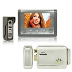 Silvercloud House 715 Video Door Phone Intercom Kit with 7 Inch LCD Screen and YALA Electromagnetic Silvercloud YR300