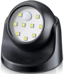 Spot LED avec Detecteur de mouvement, Projecteur LED extérieur Sans Fil, 150 Lumen, Sphère Amovible, Rotation et Inclinaison à 360 degrés, Batterie à Pile, pour couloir