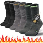 Rahhint Chaussettes de randonnée en mérinos Chaussettes de compression Anti-ampoules Chaussettes de randonnée rembourrées 3 paires pour hommes femmes et enfants Taille 31-52