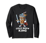 Cold Brew Coffee King Funny Drink Illustration Long Sleeve T-Shirt