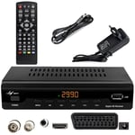 Leyf 2990 TNT HD Décodeur - Décodeur de Haute Qualité - Récepteur - DVB-T/T2 -Digital HD décodeur - Full HD 1080p - DVB-T/T2 - TNT HD pour TV (HDTV, HDMI, SCART, USB 2.0) +HDMI Câble