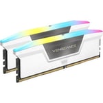 Corsair Vengeance RGB 32GB (2x16GB) DDR5 RAM 5200MHz C40 Memory Kit - White CMH32GX5M2B5200C40W