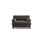 Habitat Askem Velvet Cuddle Chair - Grey Dark Leg Slate