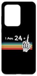 Coque pour Galaxy S20 Ultra Skull Vintage Sunset, I'm not 25, I am 24 plus Middle Finger
