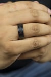 8mm Matt Black Rotating Buddhist Tibetan Spinner Prayer Monk Spinner Ring