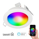 Spot encastré Zobe II plat blanc mat + ampoule RGB blanc chaud - blanc froid