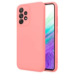 TBOC Coque Compatible avec Samsung Galaxy A53 5G [6.5 Pouces] - Étui Rigide [Rose] Silicone Liquide [Doux] Doublure Intérieure Microfibre [Protège la Caméra] Antidérapant Résistant Rayures