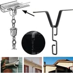 Black V-Shaped Rain Chain Adapter With S-Shaped Hook, For Outside Rainy D G6J1