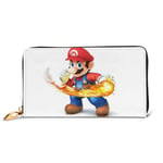 Portefeuille Mario de Dessin animé RFID Zip Portefeuille en Cuir véritable Autour du Porte-Carte Organisateur Portefeuille d'embrayage étanche et Durable