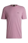 BOSS Mens Tee Stretch-Cotton Regular-fit T-Shirt with Contrast Logo