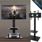 Universal Swivel Floor TV Stand with Mount Height Adjustable for Most 32 -65" TV