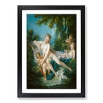 Big Box Art The Bath of Venus Consoling Love by Francois Boucher Framed Wall Art Picture Print Ready to Hang, Black A2 (62 x 45 cm)