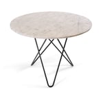 OX Denmarq - O Dining Table Ø100, Black Steel Frame, Top: White Marble - Spisebord - Dennis Marquart - Hvit - Metall/Stein