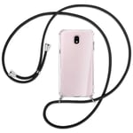 Collier pour Samsung Galaxy J5 2017 noir (A) Etui Coque silicone avec cordon