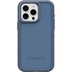 OtterBox iPhone 15 Pro MAX (Only) Defender Series XT Case - BABY BLUE JEANS (Blue), screenless, rugged, snaps to MagSafe, lanyard attachment