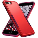 Moment Dextrad Compatible for iPhone 8 Plus Case,iPhone 7 Plus Case,(ONLY) Hard Back & Soft TPU Dual Layer Design,Slim Cover,Anti-Scratch,Full Body Shockproof Protective for iPhone 7/8 Plus (Red)