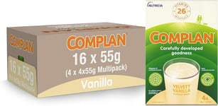 Complan Velvety Vanilla Nutritional Drink Sachets, 4 x 55 g Pack of 4