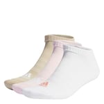 adidas Unisex Cushioned Low-Cut Socks 3 Pairs, Clear Pink/White/Wonder Beige, 6.5-8