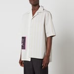 Lanvin St Sleeves Artwork Striped Cotton Shirt - 40 /L