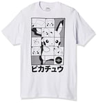 Pokemon Unisex's Pokémon Pikachu Japanese Puzzle Power T-Shirt, White, S