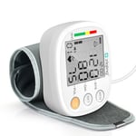 Rechargeable Blood Pressure Monitor for Home Use UK Digital Wrist Cuff BP White