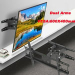 Double Arm Wall Mount Bracket Tilt Pull out Swivel Arm for 32-70" LED 3D 4K TV