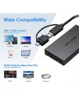 WAVLINK WAVLINK USB 3.1/USB C - Dual HDMI -sovitin, DisplayLink Dual 5K@60Hz -näytön keskitin Dell HP Surfacelle, yhteensopiva Windowsin ja M1/M2/M3-Black-one-koon kanssa