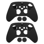 2 st Antiskid Silikon Spelkonsol Skydd Gamepad Handtag Grepp för Xbox Series S X(Svart )