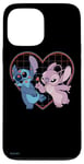 Coque pour iPhone 13 Pro Max Disney Lilo et Stitch Angel Heart Kisses